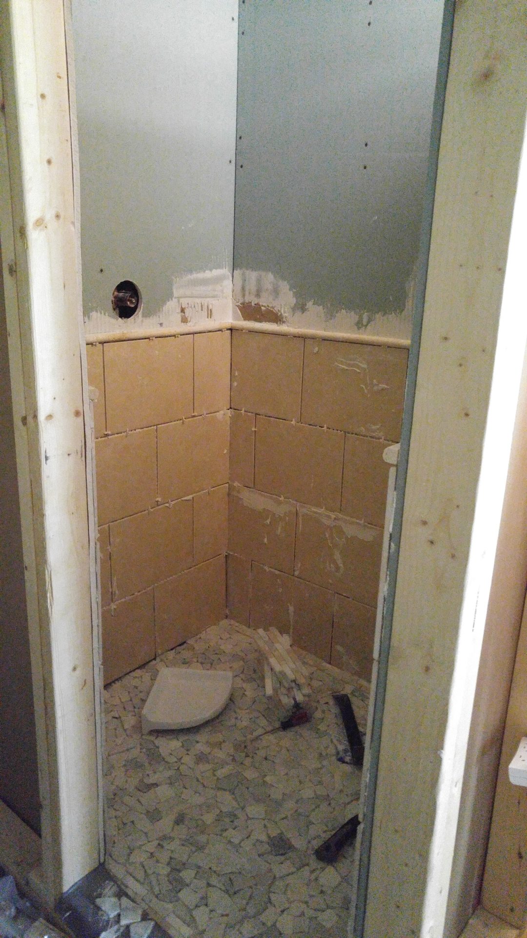 Bathroom and Laundry Before & After - new custom shower