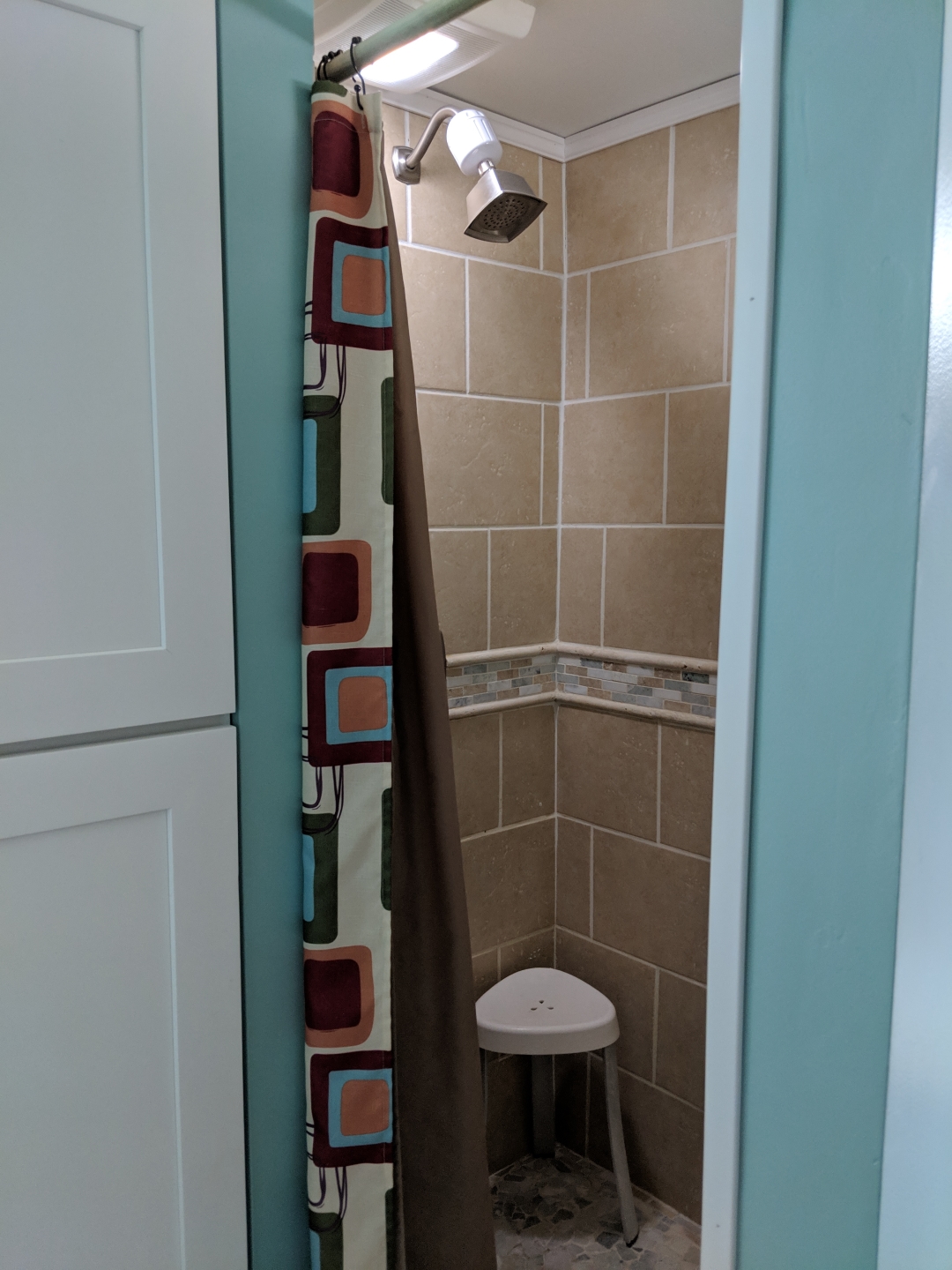 Bathroom and Laundry Before & After - custom shower