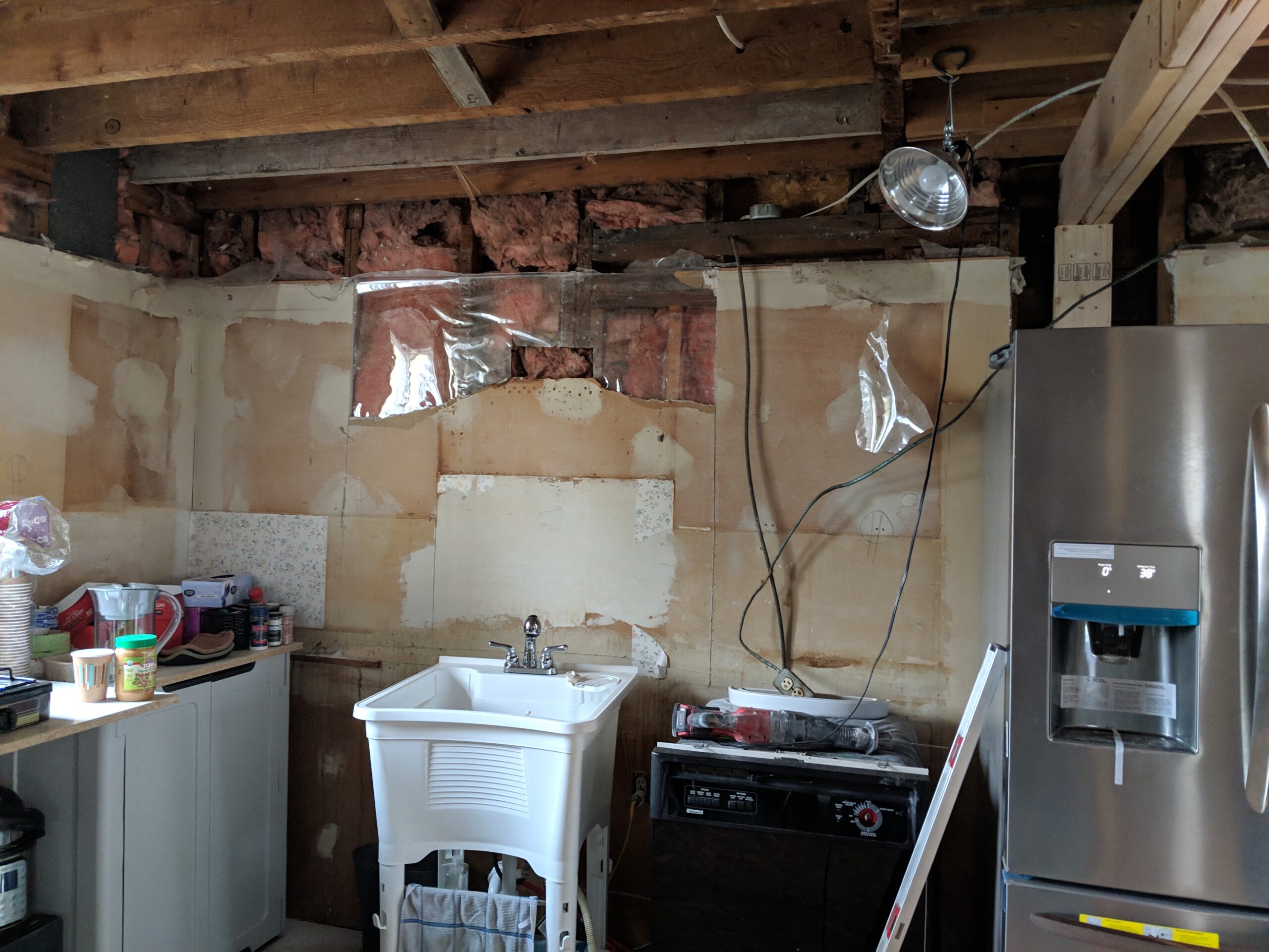 laundry tub for kitchen sink during reno