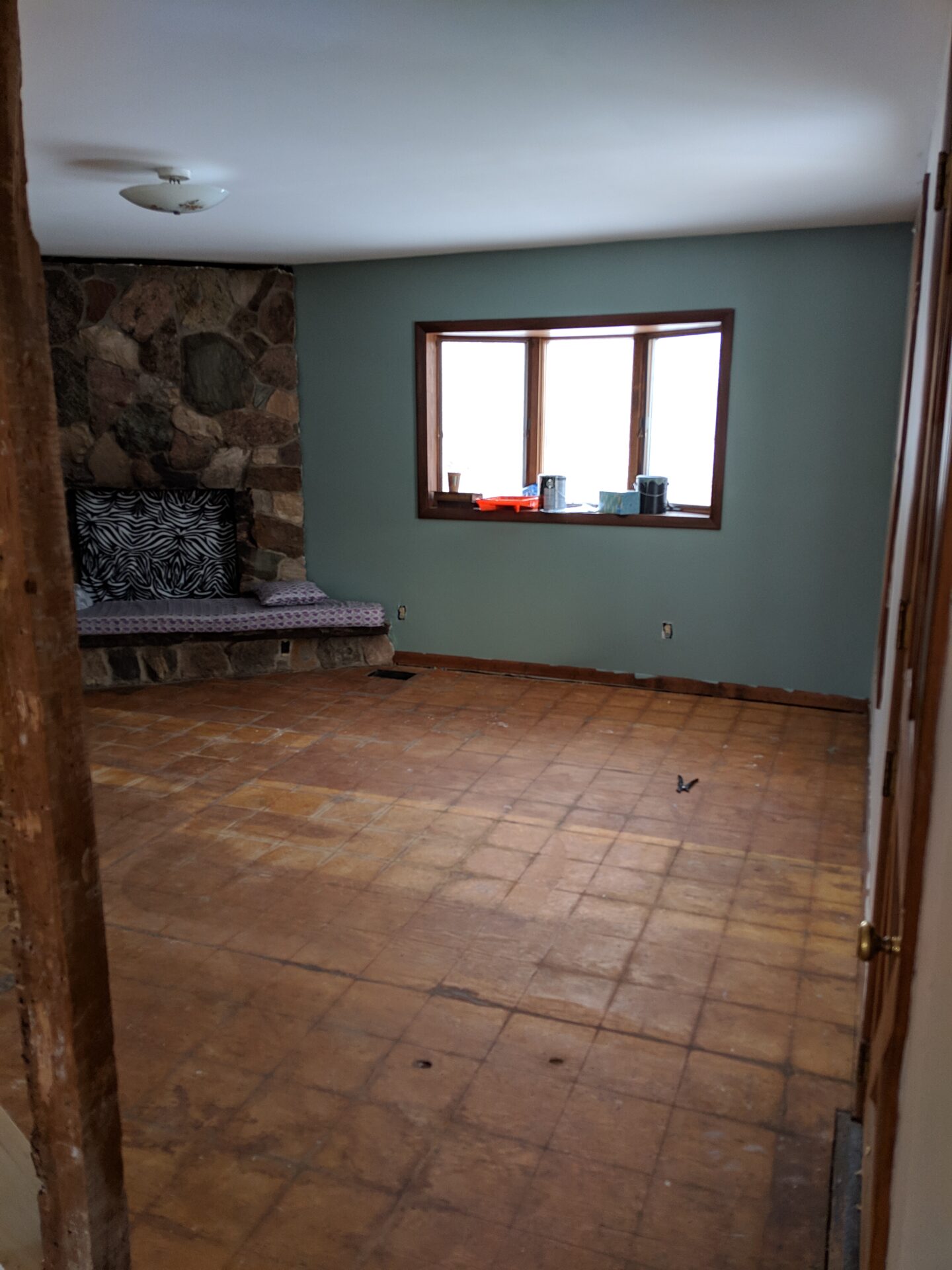 Family room of 1875 Victorian Farmhouse fixer upper